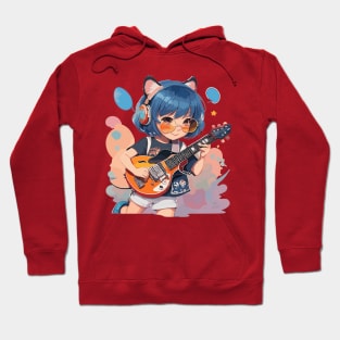 A little girl plays the guitar Hoodie